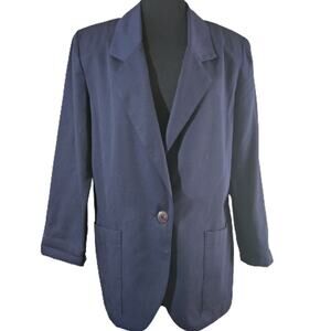 Vintage Navy Blue Blazer Jacket Size Large